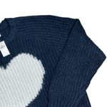 Old Navy Navy Blue Cozy Jacquard Heart Pullover Sweater Womens XS Photo 2
