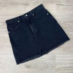 Madewell  Black Rigid Denim A-Line Mini Skirt Lunar Wash Cutout Edition Photo 0