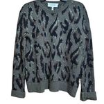 Derek Lam 10 Crosby Evan Sweater XS Green Multi Textured Leopard Alpaca Wool Photo 0