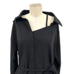 Oak + Fort Black Check Off Shoulder Shirt Dress Size Small‎ Photo 3