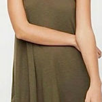 Free People FP Beach Cover Up Mini Dress Women XS Olive Green Ribbed Tank Swing Photo 0