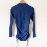 Cabana Life Long Sleeve Embroidered 3/4 Zip Rash Guard in Navy Blue Photo 7