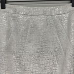 Club Monaco  Cream Silver Metallic Pencil Skirt Size 2 Photo 1