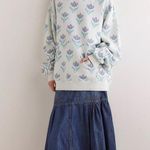 We The Free NWT Free People  It's A Vibe Printed Hoodie In Snowfall Combo Photo 2