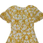 Lulus  Callista Tie Front Skater Dress Women's‎ Size Medium White Gold V-neck Photo 4