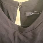 ZARA  black midi tank overlay cut outs dress size M Photo 9