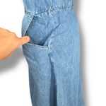 Vintage 90s Faded Glory Denim Button Front Midi Dress Short Sleeve Vneck Pockets Blue Size 12 Photo 3