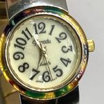 Vintage Xanadu women’s quartz analog watch 24mm case mop dial cuff bracelet runs Photo 1