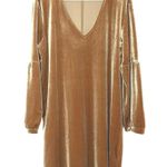 Madewell  Women’s Velvet Balloon Sleeve Mini Dress Burnt Sienna Size Large Photo 2