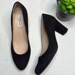 LK Bennett L.K. Bennett London Black Suede Block Heels Classic Shoes S-234 Sz 39 EU Photo 0