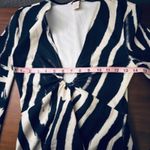 H&M  XS Dress Zebra Print Long Sleeve Plunge Mini Party Bodycon Photo 2