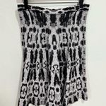 BCBGMAXAZRIA Albie Black & Gray Silk Midi A-Line Skirt Size Large Photo 3