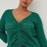 Torrid Green Crochet Cinched Front Sweater Sz.4 NWT Photo 0