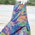Soft Surroundings Soft‎ Surroundings Reethi Bay Viscose Maxi Skirt Tropical Palms Petite Small Photo 0