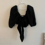 Faithfull the Brand Faithful The Brand Black Puff Sleeve Tie-Front Top Photo 2