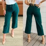 Judy Blue  High Rise Wide Leg Crop Jeans Size 7/28 Teal Green Tummy Control Photo 1