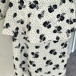 Bobeau Black & white ruffled floral & polka dot cold shoulder off shoulder top Photo 3