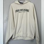 True Religion  Women's Arch Logo Boyfriend Hoodie Top Winter White size XL Photo 1