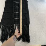 Rock & Roll Cowgirl  L Large Crochet Vest Black Fringe Long Rodeo Whimsigoth Photo 8
