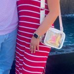 Amazon Red and White Striped Dress Photo 2