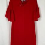 Tommy Hilfiger | Solid Red Bell Sleeve Dress Ribbon Back XXS Photo 5