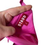 STAUD Hot Pink Elio Cold shoulder Buttun front Midi Dress sz 2 Photo 4