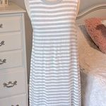 Striped Knit Swing Dress Gray Size M Photo 0