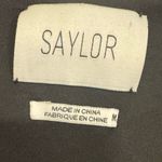 Saylor Anthropologie black floral burnout velvet long-sleeve faux-wrap romper M Photo 3