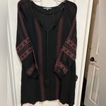 Miss Me  Black Dress Boho Shabby Chic Bell Sleeve Embroidery Medium Photo 1