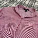 Forever 21 Red White Striped Button Down Collared Shirt Dress Photo 1