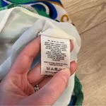 Maeve Anthropologie  Blue Green Pleated Bird Short Sleeve Shift Dress Size S Photo 5