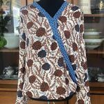 Daniel Rainn  Faux Wrap Floral Long-Sleeve Blouse Photo 0