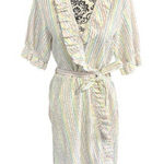 Pierre Cardin  Vintage Striped Ruffle Robe Photo 0