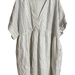 Madewell Plus Linen-Blend V-Neck Dolman-Sleeve Mini Dress in Stripe Womans 3X Photo 0