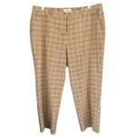 L.L. Bean Classic Fit Straight Plaid Lined Pants Women's Size 20 Petite Tan Photo 2