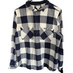 J.Crew navy blue plaid long sleeve pullover size large Photo 3