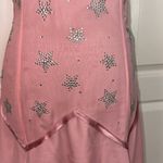 Betsey Johnson VTG Y2K EVENING SILK GOWN PINK RHINESTONE STAR DRESS FAIRY Photo 2