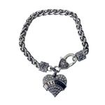 BESTIES Italian Byzantine Design Heart Pendant Bracelet Silver Photo 0