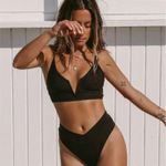 l*space πL*π Ribbed Siren Bikini Top ~ Black DD NWT Photo 2