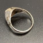 Vintage silver diamond cut tooled nugget ring 14k gold plated Sz 6 Mod 60’s MCM Photo 6
