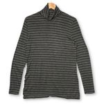 Athleta  Striped Turtleneck Long Sleeve Top Gray Black Size S Photo 0