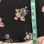 SO  lace inset cami junior medium black & pink floral chiffon v-neck sleeveless Photo 4