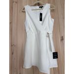 Lulus NWT  Rooftop Bar White Sleeveless Faux-Wrap Belted Skort Romper Chic Size M Photo 1