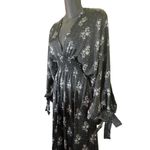 MISA Los Angeles Ales Floral Black Maxi Smocked Dress Size Medium Photo 10
