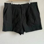 Joie  Women's Black High Rise Linen Blend Pleated Casual‎ Preppy Shorts XL NWT Photo 4
