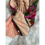 J Crew Emerald Green Bold Floral Ruffled Shoulder Swimsuit Size S Pink Photo 6