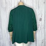 Denim & Co . Size 2X Green 3/4 Lace Sleeve Button Up Blouse Top Photo 2