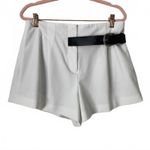 Alice + Olivia Adelina Belted Shorts Pleated Minimal White Women's Size 4 NWT Photo 2
