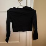 Aura  Black Long Sleeve Crop Top Photo 1