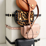 J.Crew  Bristol Convertible Black Pebble Calf Leather Fanny Pack Belt Bag Photo 0